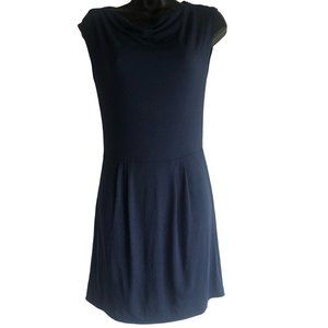RILLER & FONT Navy Cap Sleeve Modal Shift Dress 1 S